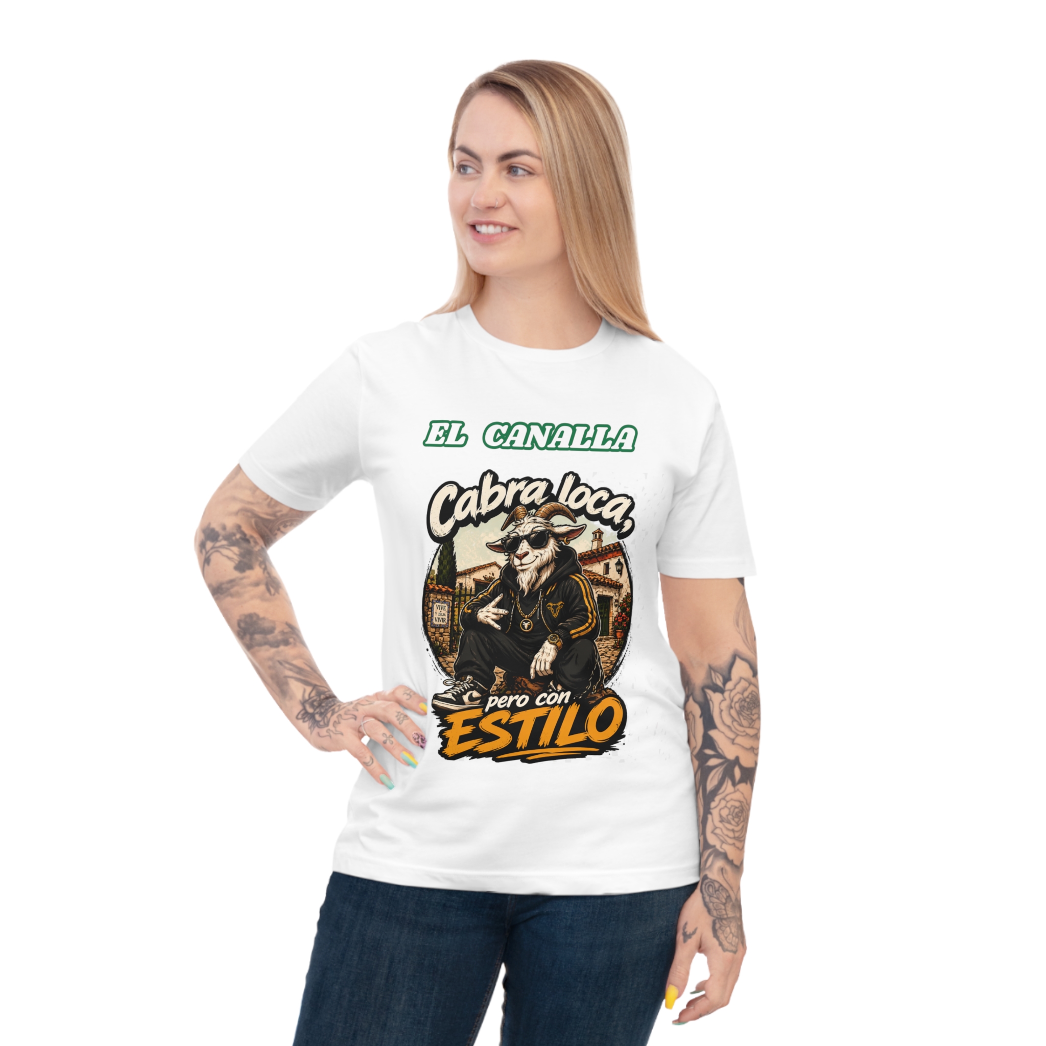 Colección "La Pandilla" - El canalla es el cabrito | Camiseta humor original unisex | Humor rural extremeño 100% algodón - Imagen 4