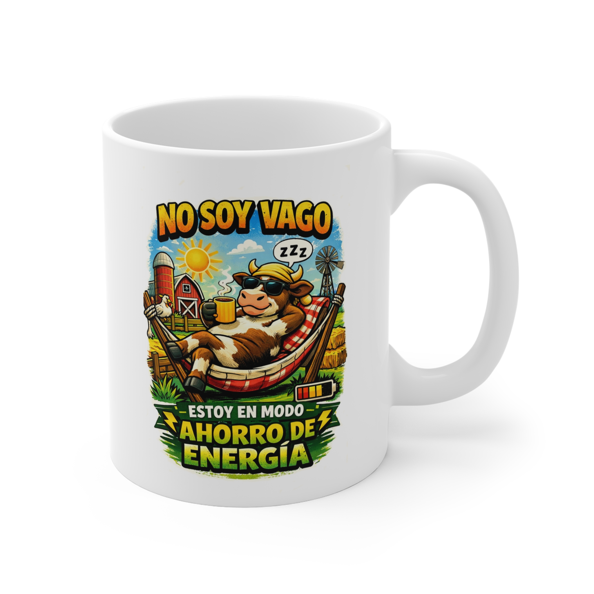 Taza de cerámica de 325 ml. - No soy vago, estoy en modo ahorro de energía - Imagen 3