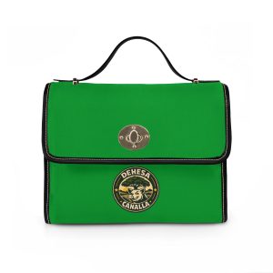 Bolso bandolera verde de lona impermeable: bolso resistente al agua y duradero para el día a día.