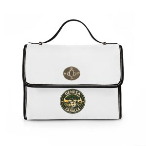 Bolso bandolera blanco de lona impermeable: bolso resistente al agua y duradero para el día a día.
